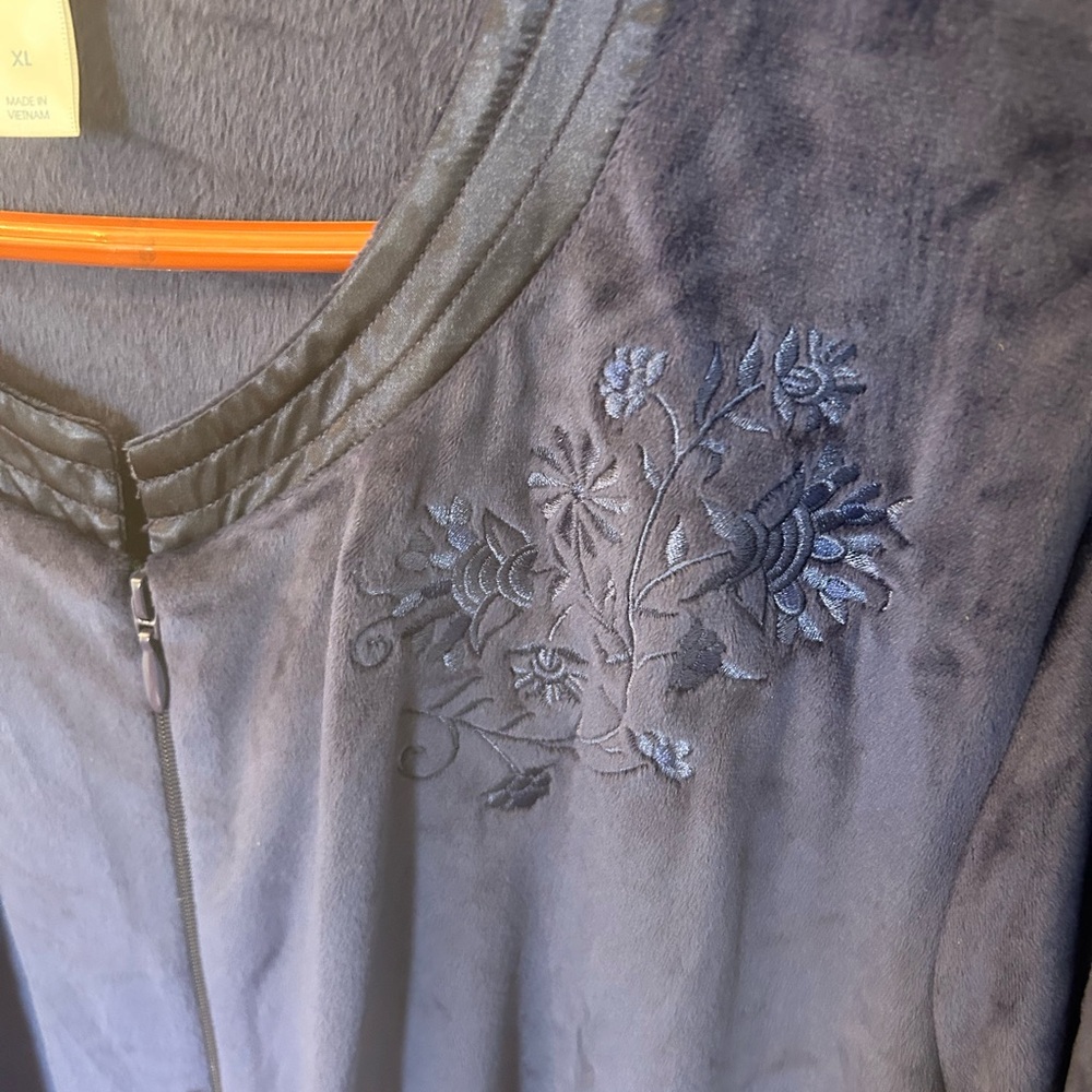 Adonna Deep Blue Floral Embroidered Dress - Picture 3 of 6